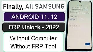 FRP Unlock 2023  ALL SAMSUNG Galaxy Android 1112 FRP Google Account Bypass Without PC DM Unlocker