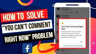 How to fix  You cant comment right now problem on Facebook 2023 unblock Facebook comment 2023