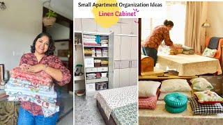 My Extremely Organised Linen Cabinet  Small Apartment Storage Tips on Bedsheets Blankets and More