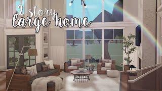 2 story large family home full tour + interior ୨୧  bloxburg speedbuild  luminto