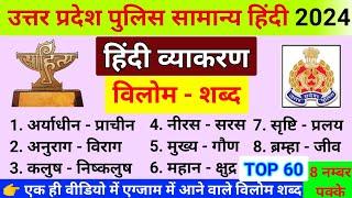 हिंदी व्याकरण विलोम शब्द महत्वपूर्ण -विलोम शब्दTOP 60UP POLICE HINDIROAROSSC#hindi #upp #gk