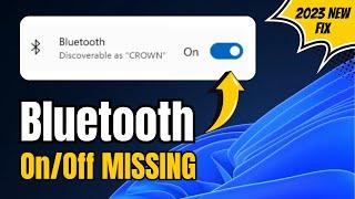 Bluetooth On Off Button Is Missing In Windows 1011 2024 NEW*  Fix Bluetooth Missing