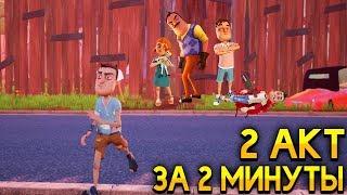 ПРИВЕТ СОСЕД как пройти 2 АКТ за 2 МИНУТЫ ПЕРЕПРЫГНУЛ ЗАБОР баг - Hello Neighbor