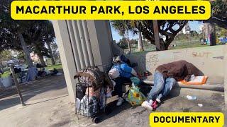 Crisis at MacArthur Park LA which they dont show you on TV is now a needle park for the homeless.