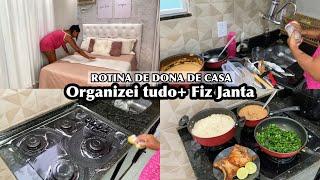ROTINA DE DONA DE CASA Organizei toda a casa + fiz janta