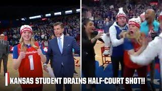 KANSAS STUDENT DRAINS HALF-COURT SHOT ON FIRST TRY   College GameDay