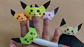 Origami Pokemon bookmark  Finger Puppet Pikachu