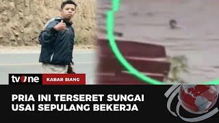 Video Amatir Warga Terseret Arus Deras Sungai  Kabar Siang tvOne