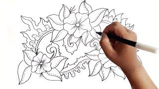 Cara Menggambar Batik - cara menggambar batik yang mudah I how to #drawing #batik #viral #mudah #art