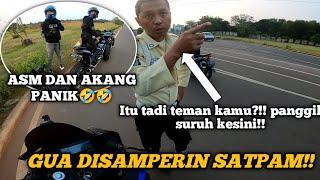 GARA GARA GEBER DEPAN SATPAM  AKANG MV DAN ASM RIDER PANIK