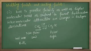 haloalkanes and haloarenes  class 12  melting point and boiling point of haloalkanes