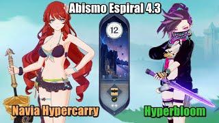 Novo Abismo Espiral  Genshin Impact 4.3  Navia Hypercarry e Hyperbloom