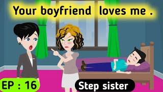 Step sister part 16  English story  Learn English  Animated stories  Sunshine English