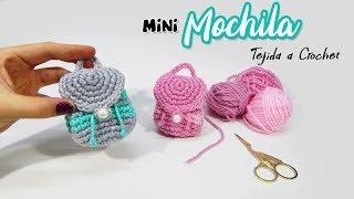 Mini MOCHILA tejida a crochet - Monedero DIY