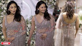 The Gorgeous Alia Bhatt in Saree arrives at Sidharth Malhotra - Kiara Advani Grand Wedding Reception