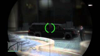 Grand Theft Auto V - Hotel Assassination Assassinate The Target Shoot Through SUV w Sniper Rifle