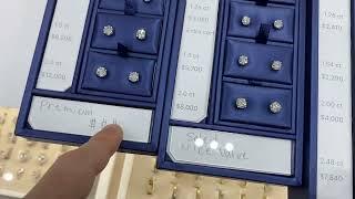 Diamond stud earrings separated up into 3 categories and displayed to help you make your decision