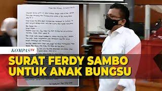 Isi Surat Ferdy Sambo untuk Anak Bungsu dari Rutan Brimob Papa Kangen Mas