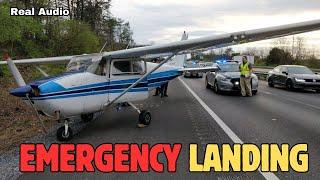 FUEL EXHAUSTION Cessna 172B makes Emergency Landing on Highway in VA