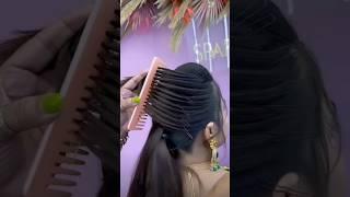 Bridal Hairstyle tutorial #bridal #reactionvideo  #hairstyleinsta- purvibittu9  #z_comb_technique