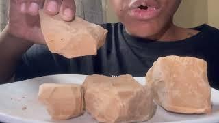 Big clay bites  brownies  African clay #clayasmr #clayeating