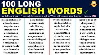 Learn 100 LONG English Vocabulary Words with Meanings + Example Phrases  Improve English Fluency