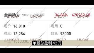 8月19日单股最新总盈利43万，全柴动力持股10天，净利146.9% ｜ 新能源 A股 投资 财经 股票 股市