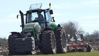 Deutz Fahr Agrotron X720 in the field Ploughing w 6-furrow Kuhn Vari-Master 153  DK Agri