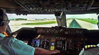 Boeing 747 Cockpit View - Take-Off from Miami Intl. MIA
