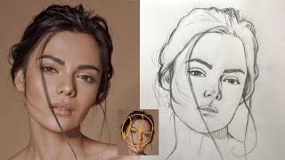 آموزش طراحی چهره شبیه سازی چهره مبتدی تا پیشرفته  how to draw a portrait