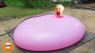 Boom FUNNY Babies Shocked in Pop Balloons - Funny Baby Videos  Just Funniest