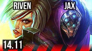 RIVEN vs JAX TOP  7 solo kills 900+ games 1122 Godlike  EUW Master  14.11