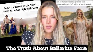 THE TRUTH ABOUT BALLERINA FARM in bed for days due to exhaustion