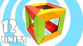 Modular Origami Cube Tutorial 12 units Tomoko Fuse