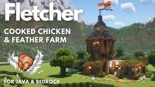 FLETCHERS HOUSE & CHICKEN FARM  Minecraft Tutorial  Java & Bedrock 1.21+