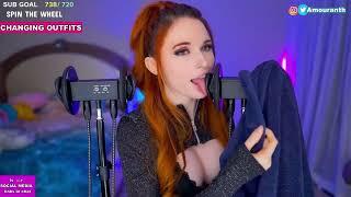 ASMR Ear Licking 3Dio  Amouranth     Towel Scratching