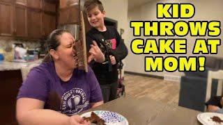 Kid Temper Tantrum Throws Birthday Cake At Mom During Birthday Temper Tantrum Original