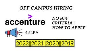 Accenture Off-Campus Drive 2022202120202019 Batch