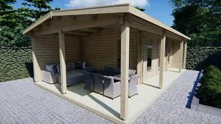 Garden Room with Veranda Hansa Studio XXL 21 m2  5 x 9 m  70 mm