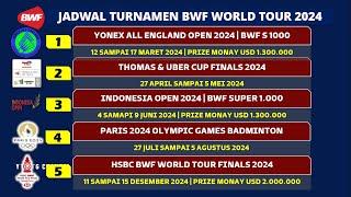 Jadwal Lengkap Turnamen Badminton 2024 BWF World Tour Thomas Uber Cup Jadwal Olimpiade Badminton