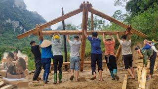 Single father _ found brothers in the village to help build the house the woman picked melons