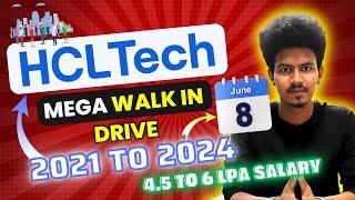 HCLTech Mega Walk in Drive 2024  HCL off campus drive 2021 to 2024  IT Jobs  Sharmilan vipokan