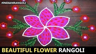 Beautiful Flower Rangoli at Home  Best Traditional Designs Ever  Indian Rangoli