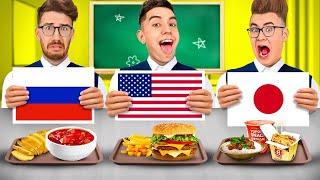 Trying SCHOOL LUNCHES from all around THE WORLD 
