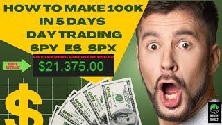 How To Make 100K In 5 Days Day Trading $SPX SPY ES  Reading The Tape  Timing Reversals LIVE