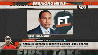 Stephen A. reacts to Deshaun Watson’s 6-game suspension  First Take