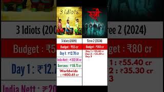 Stree 2 vs 3 Idiots  Collection Hit or Flop  #shorts #stree2