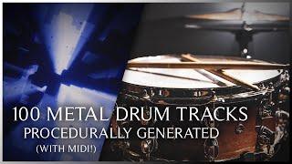 100 Procedurally Generated Metal Drum Tracks With MIDI