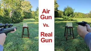 Real Gun Vs. Air Gun Using Ballistic Gel