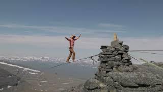 World Record Slackline - Lapporten project sent by Lukas Irmler